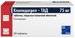 Клопидогрел-ТАД, таблетки покрытые пленочной оболочкой 75 мг 28 шт